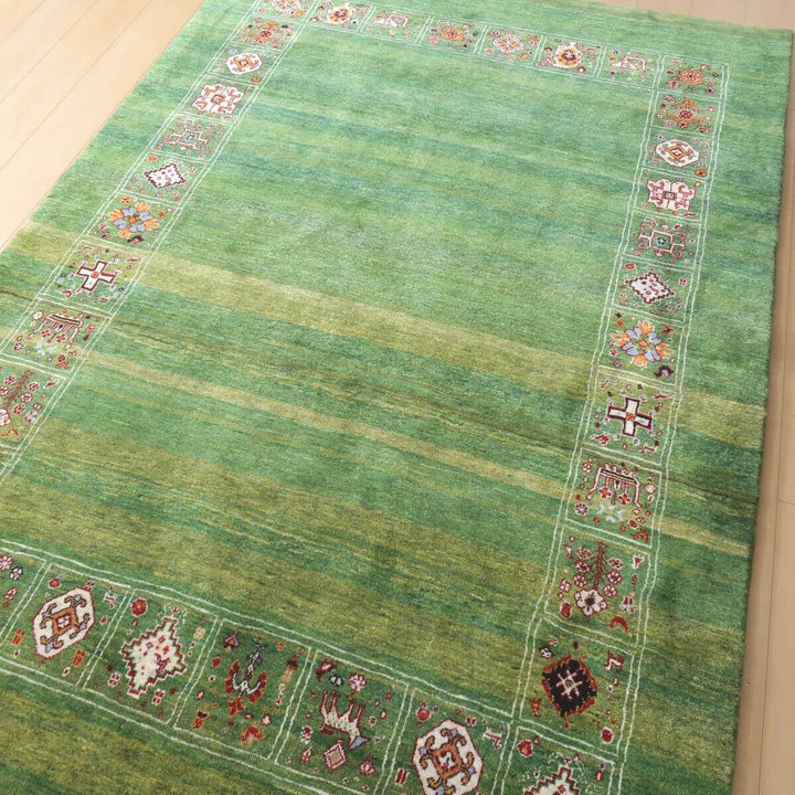 【セミオーダー受付中】  サイズ変更OK　カラー変更OK イラン　シラーズ産　ギャッベ 　（hl-34028）