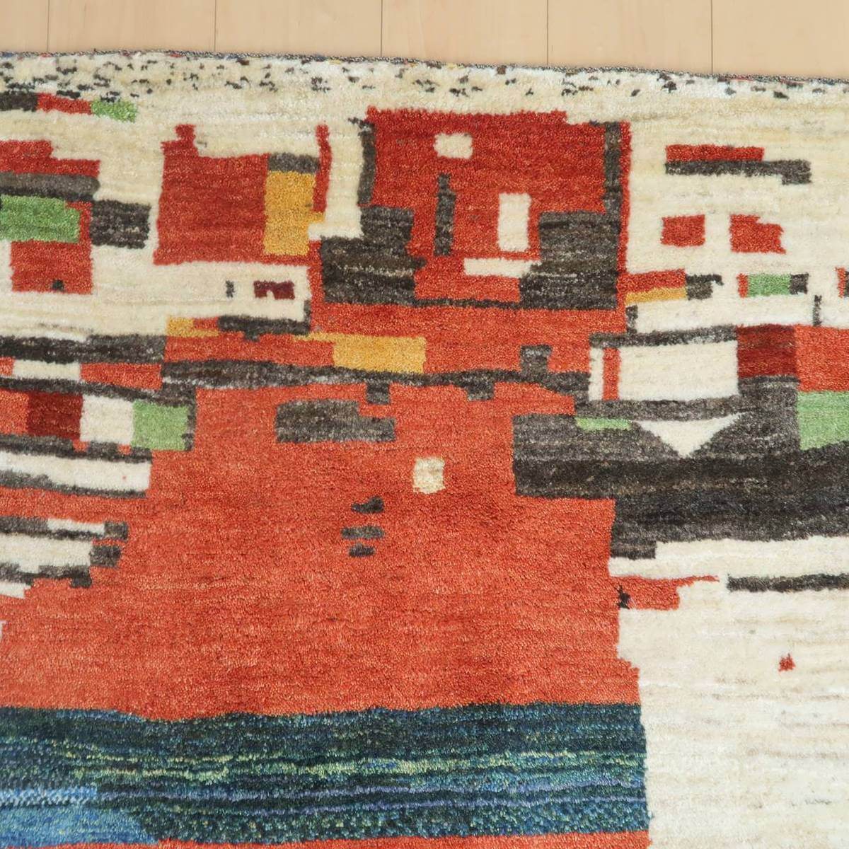 プレミアムギャッベ,カシュクリ,モダンアート,抽象大判ラグ,243×199cm