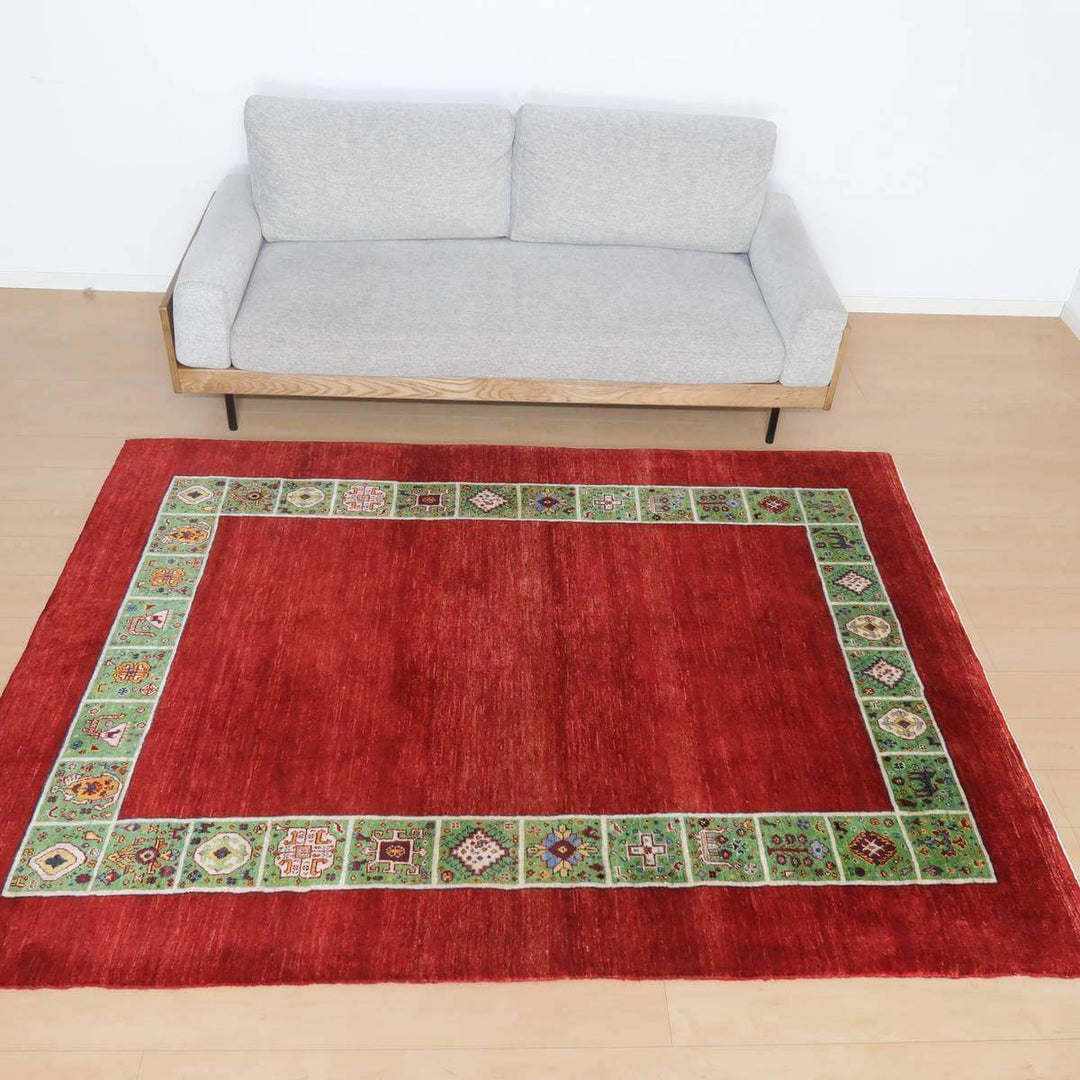 【セミオーダー受付中】  サイズ変更OK　カラー変更OK イラン　シラーズ産　ギャッベ 　（hl-35537）