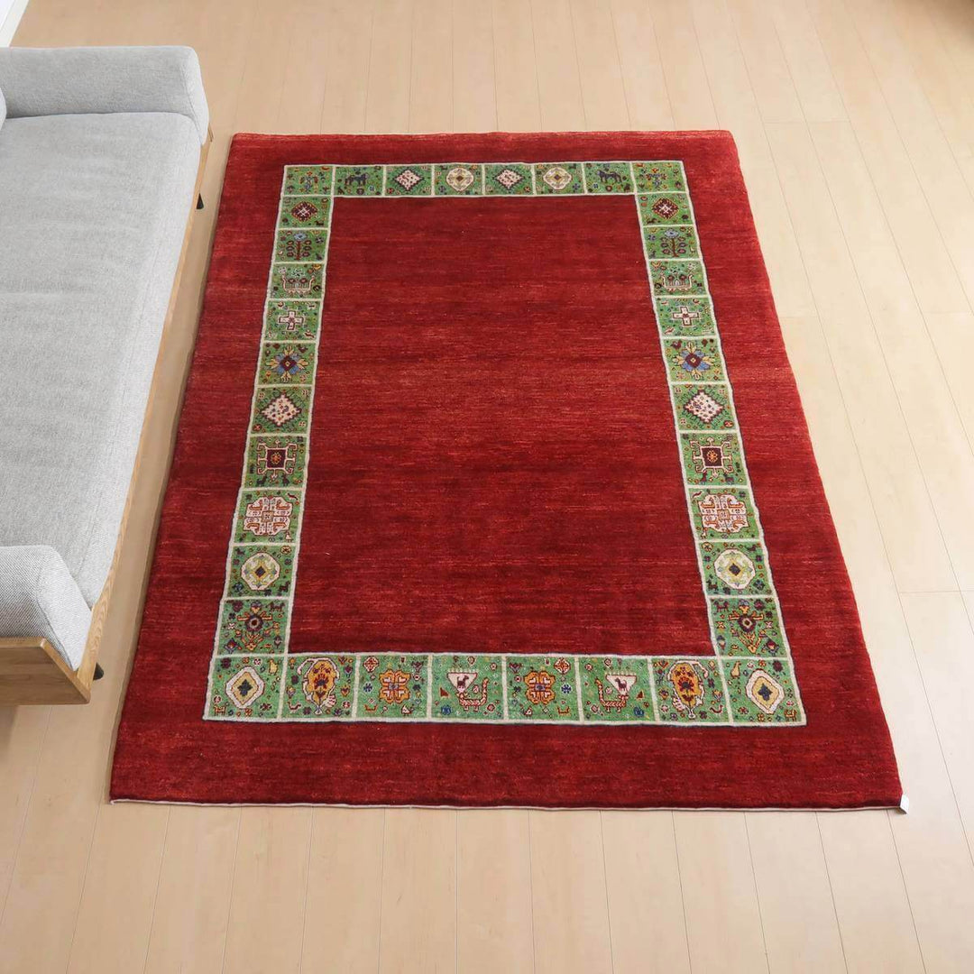 【セミオーダー受付中】  サイズ変更OK　カラー変更OK イラン　シラーズ産　ギャッベ 　（hl-35537）