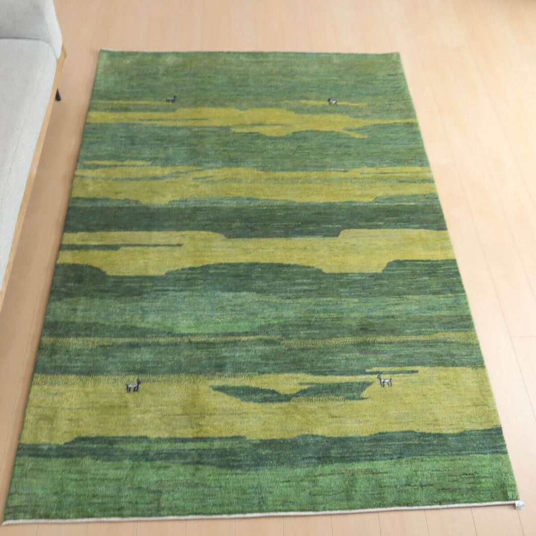 【セミオーダー受付中】  サイズ変更OK　カラー変更OK イラン　シラーズ産　ギャッベ 　（hl-37589）