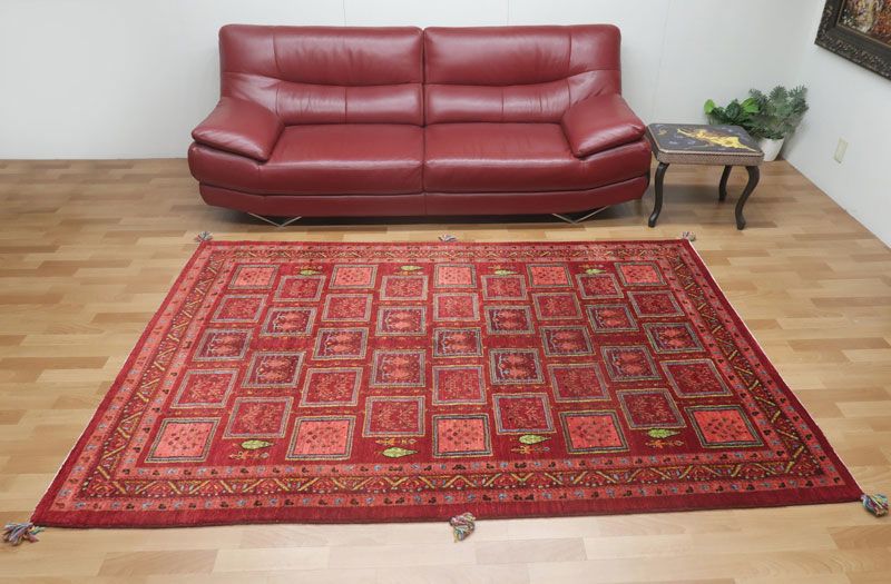 【セミオーダー受付中】  サイズ変更OK　カラー変更OK イラン　シラーズ産　ギャッベ 　（hl-49092）