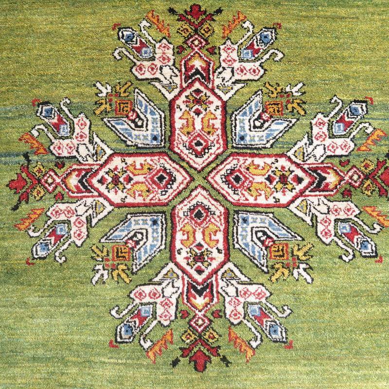 プレミアムギャッベ／ルリバフ 198×155cm（HL-69388）