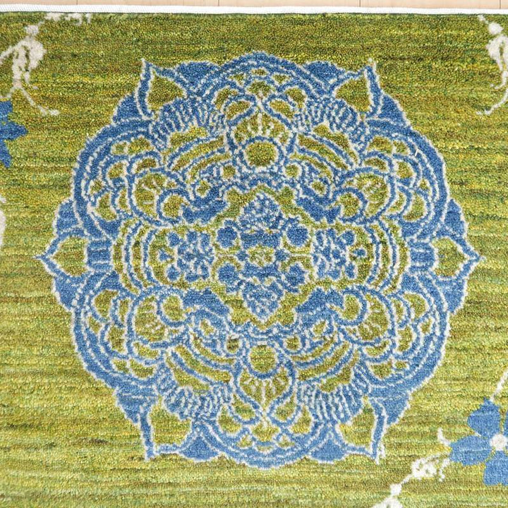 プレミアムギャッベ／ルリバフ 210×159cm（HL-71230）