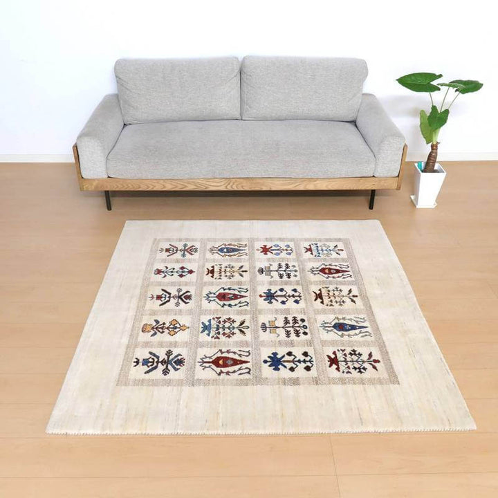 【セミオーダー受付中】  サイズ変更OK　カラー変更OK イラン　シラーズ産　ギャッベ 　（hm-10897）