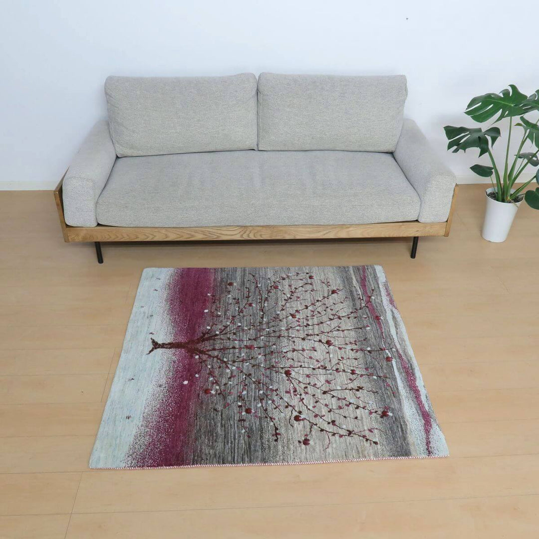 【セミオーダー受付中】プレミアムギャッベ ルリバフ 121×119cm｜サイズ・カラー変更OK（HM-11101）