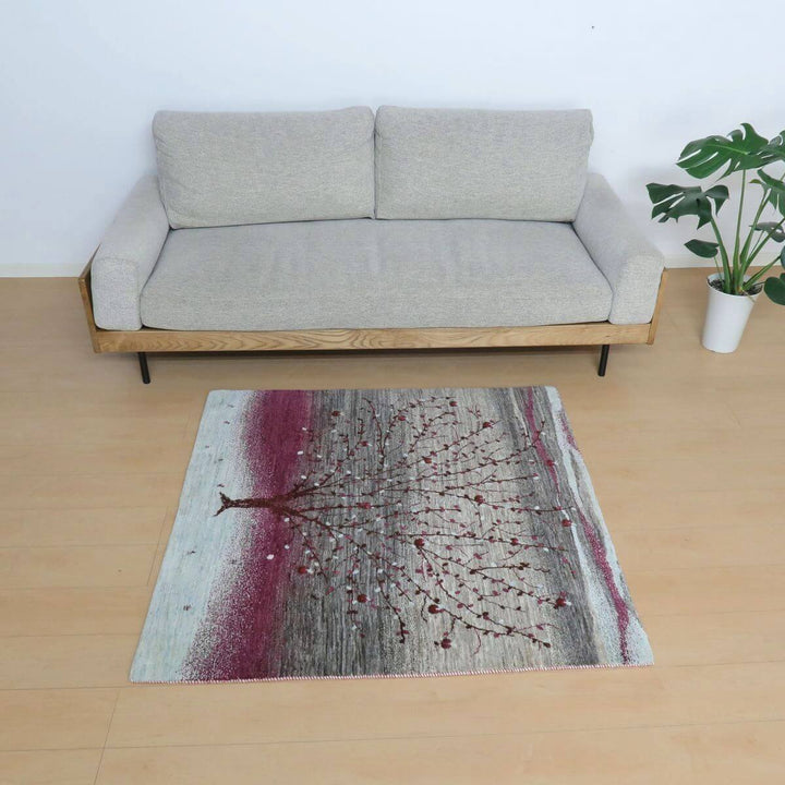 【セミオーダー受付中】プレミアムギャッベ ルリバフ 121×119cm｜サイズ・カラー変更OK（HM-11101）