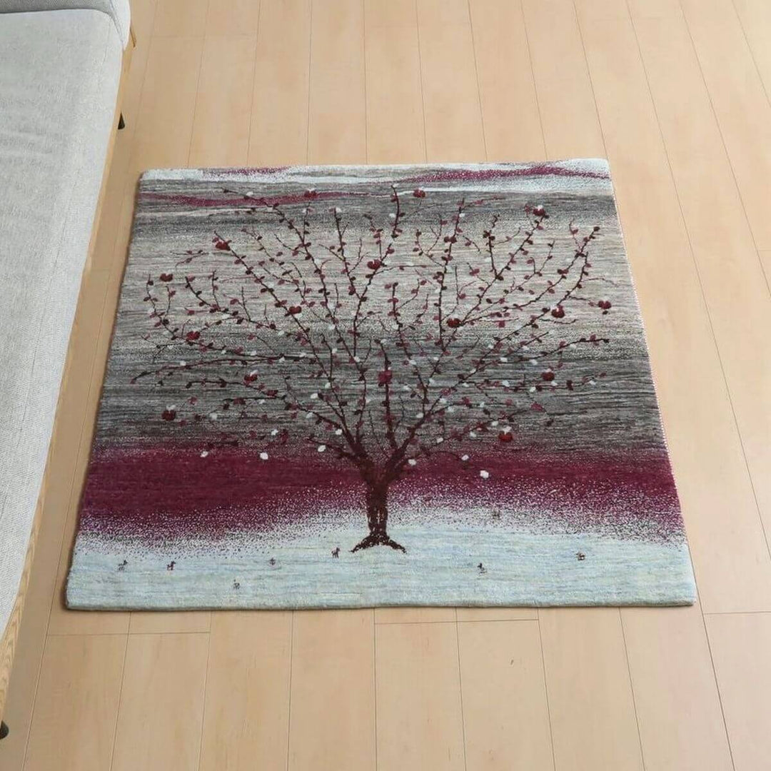 【セミオーダー受付中】プレミアムギャッベ ルリバフ 121×119cm｜サイズ・カラー変更OK（HM-11101）