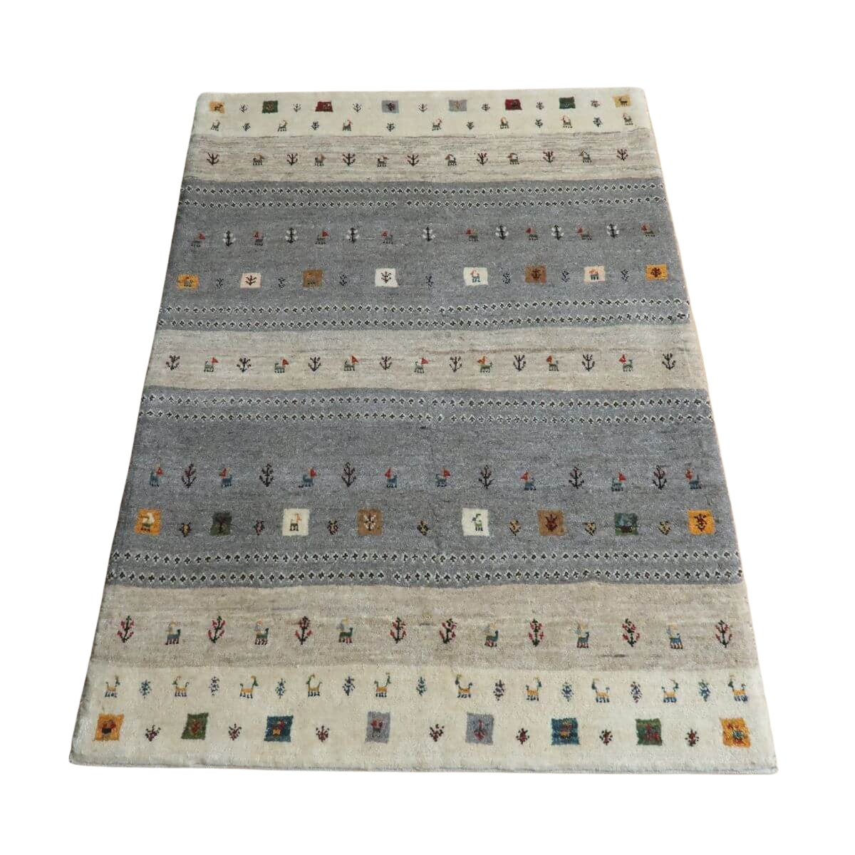 【タグ付き 新品未使用】インド絨毯　40cm ギャッベ　カシュクリ　円形　座布団 カシュクリ/座布団サイズ・丸40×40cmギャッベ