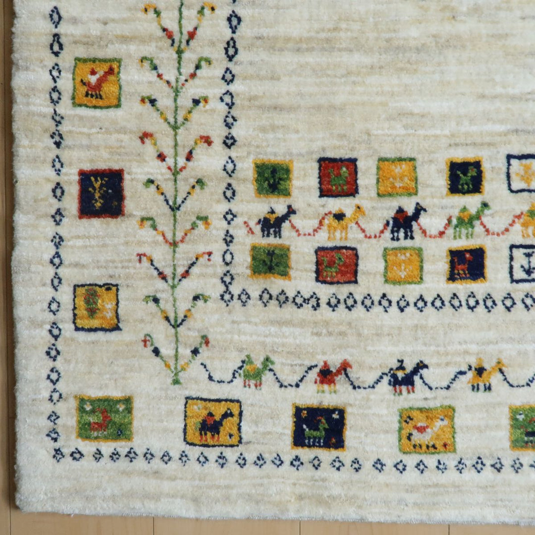ギャッベ（ルリバフ）　145×114cm（HM-11196）