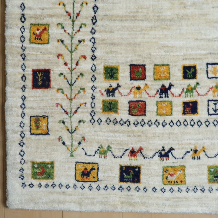 ギャッベ（ルリバフ）　145×114cm（HM-11196）