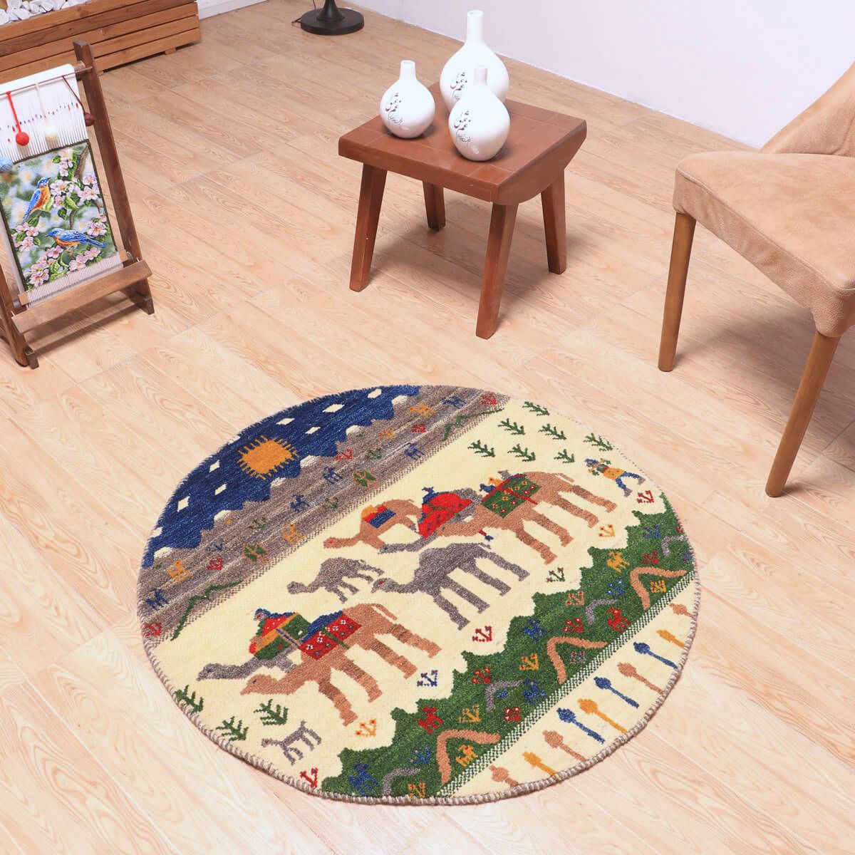 Gabbeh Rug Kashkuli 93 × 93 cm (HM-70088) – Oriental Moon