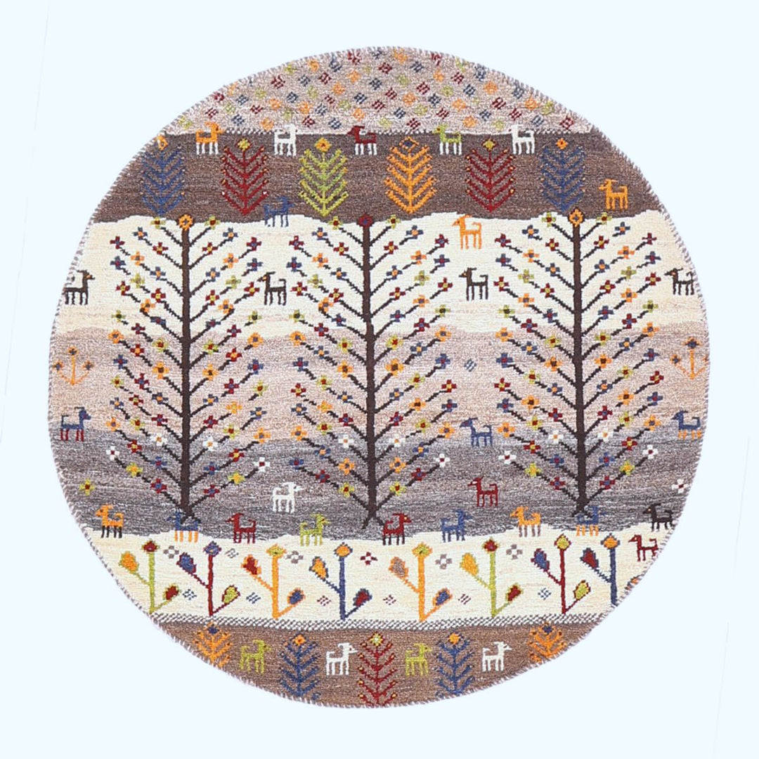 ギャッベ（ギャベ）カシュクリ　94×94cm（HM-70090）
