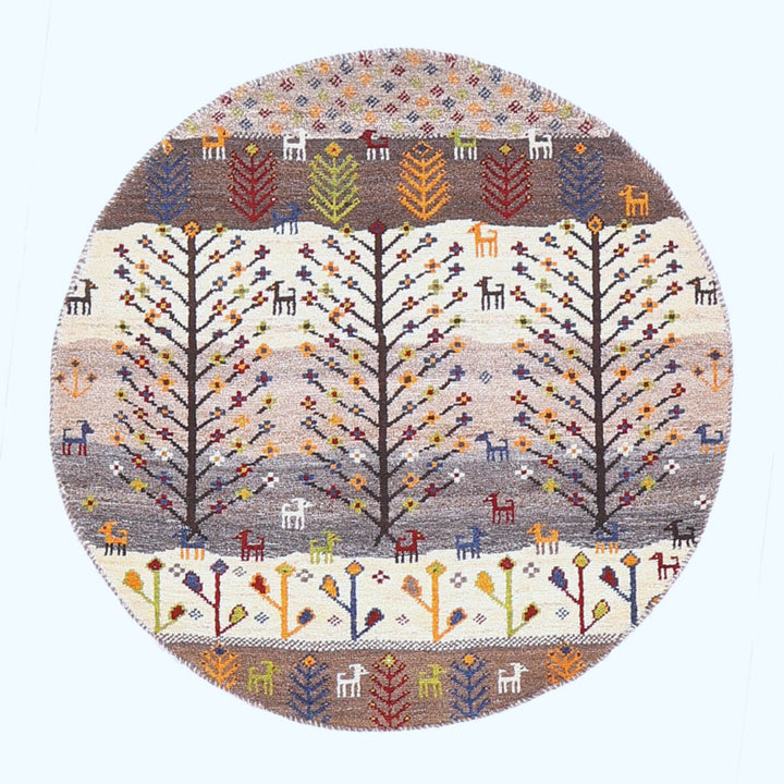 ギャッベ（ギャベ）カシュクリ　94×94cm（HM-70090）