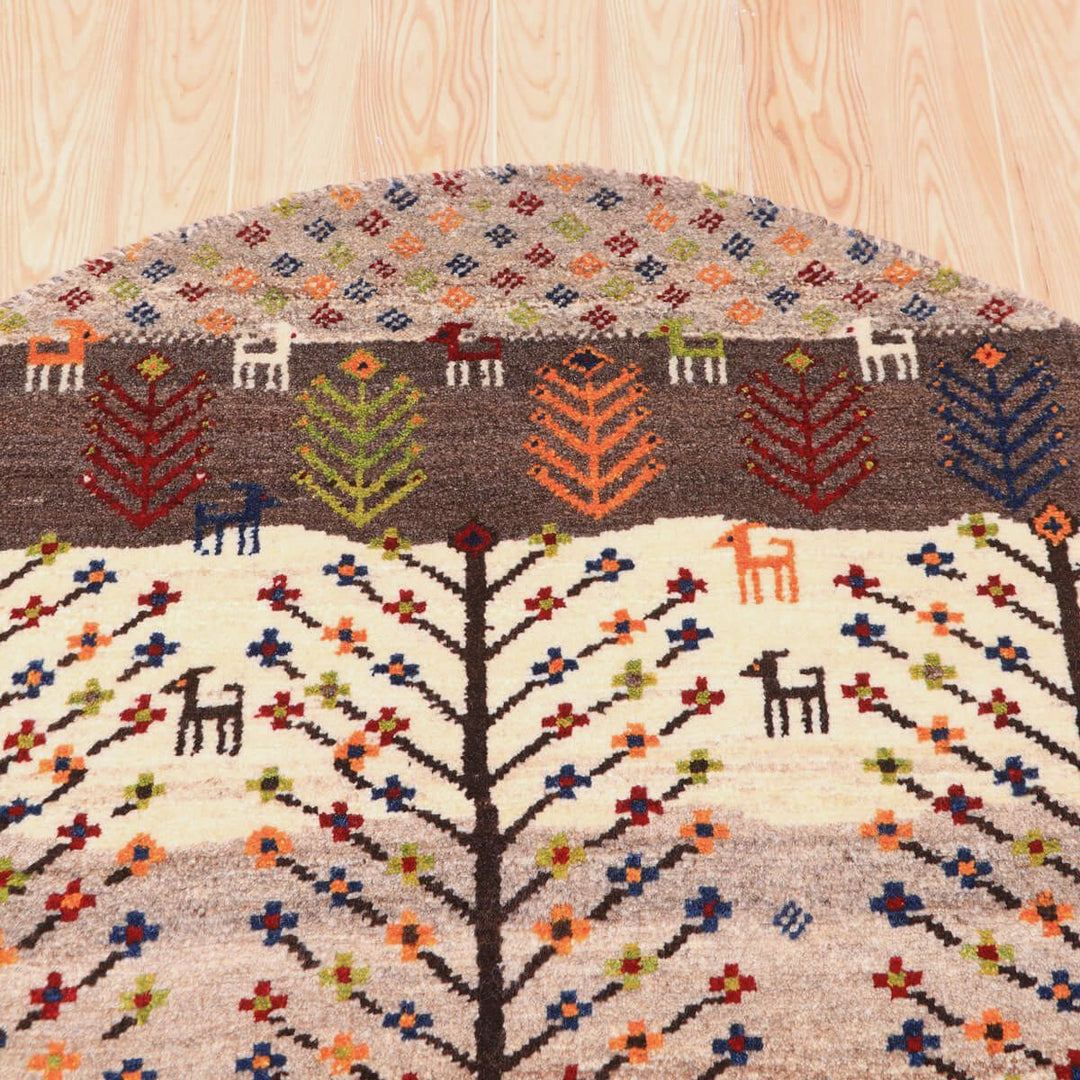 ギャッベ（ギャベ）カシュクリ　94×94cm（HM-70090）