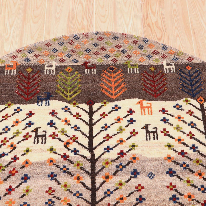 ギャッベ（ギャベ）カシュクリ　94×94cm（HM-70090）