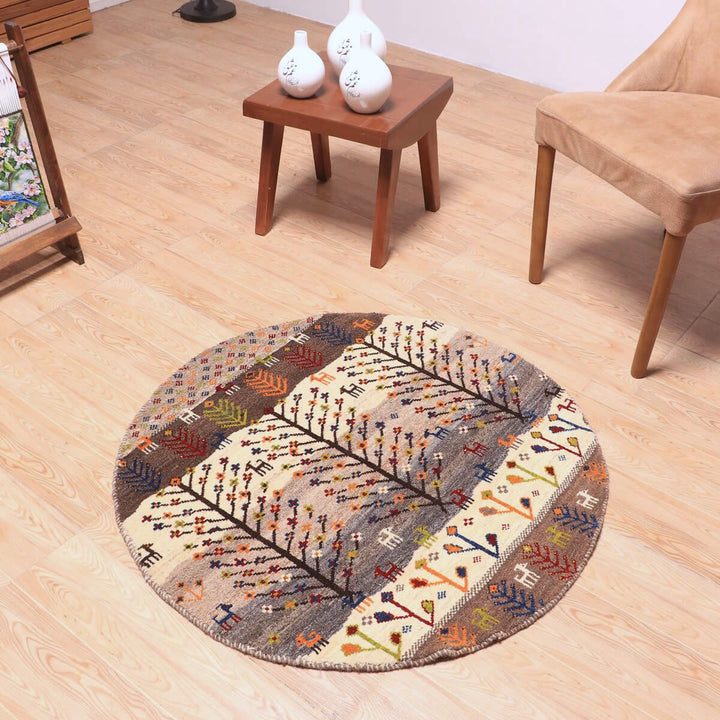 ギャッベ（ギャベ）カシュクリ　94×94cm（HM-70090）