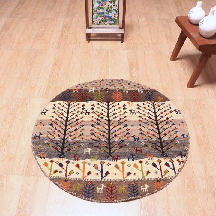 ギャッベ（ギャベ）カシュクリ　94×94cm（HM-70090）