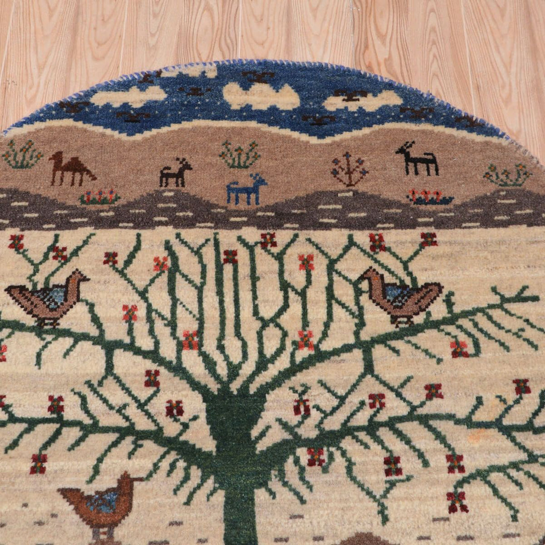 ギャッベ（ギャベ）カシュクリ　93×93cm（HM-70091）
