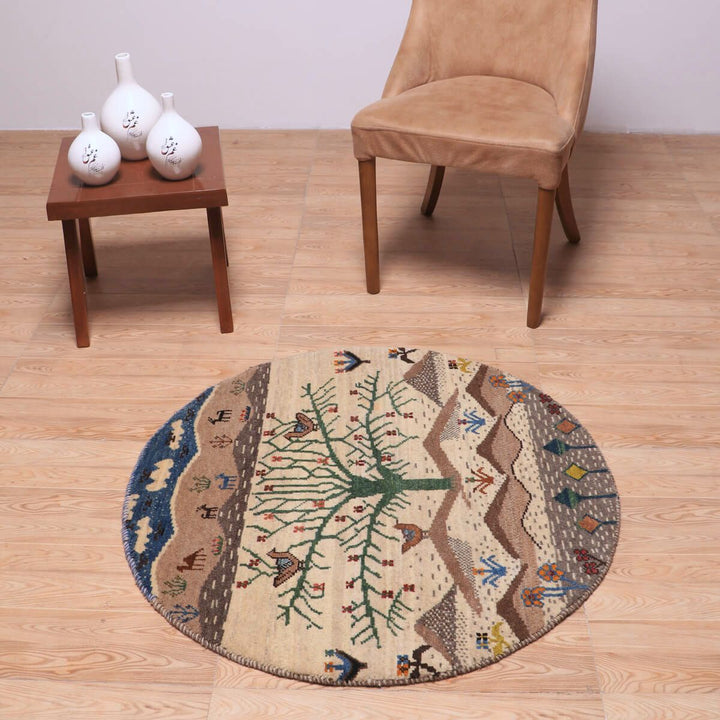 ギャッベ（ギャベ）カシュクリ　93×93cm（HM-70091）