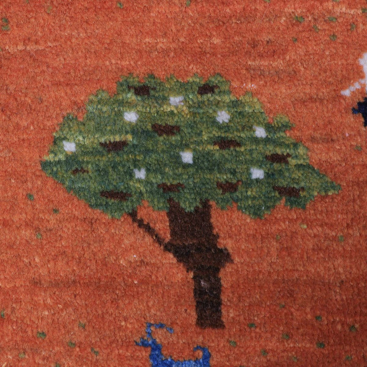 ギャッベ（ギャベ）ルリバフ　83×83cm（HM-70092）