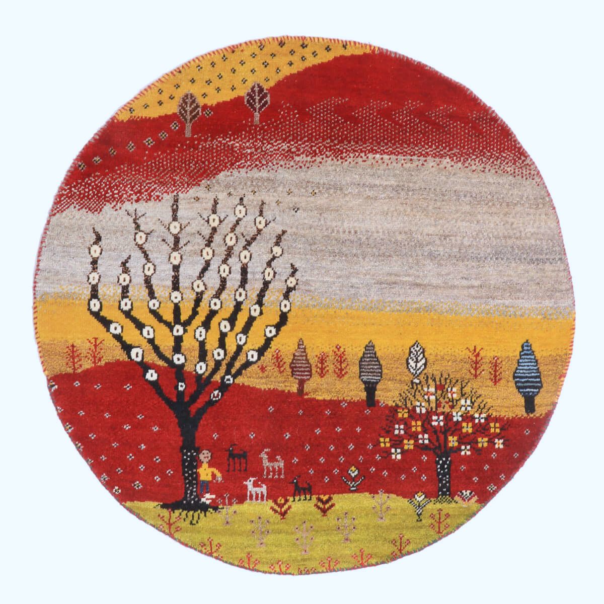 【M】ギャッベ2枚セット ペルシャ手織りギャッベ 約40×40cm 2枚セット – Persiadirect