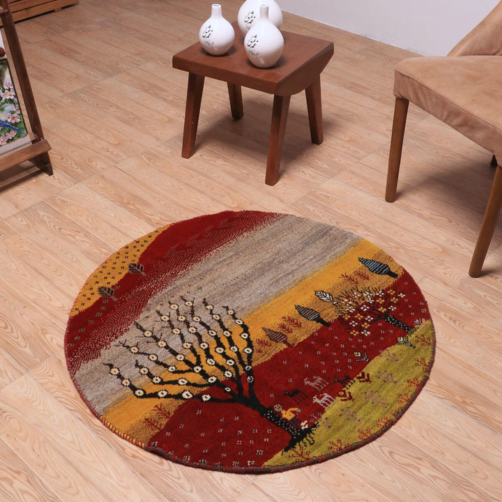 ギャッベ（ギャベ）カシュクリ　94×94cm（HM-70094）