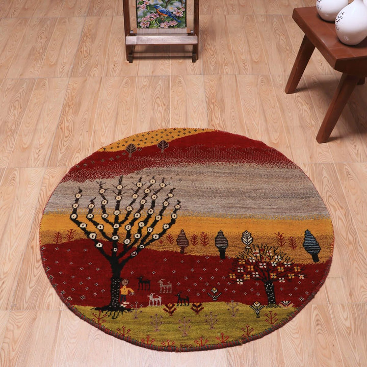 ギャッベ（ギャベ）カシュクリ　94×94cm（HM-70094）
