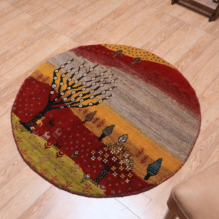 ギャッベ（ギャベ）カシュクリ　94×94cm（HM-70094）