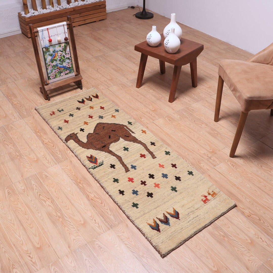 ギャッベ（ギャベ）カシュクリ　153×53cm（HM-70129）