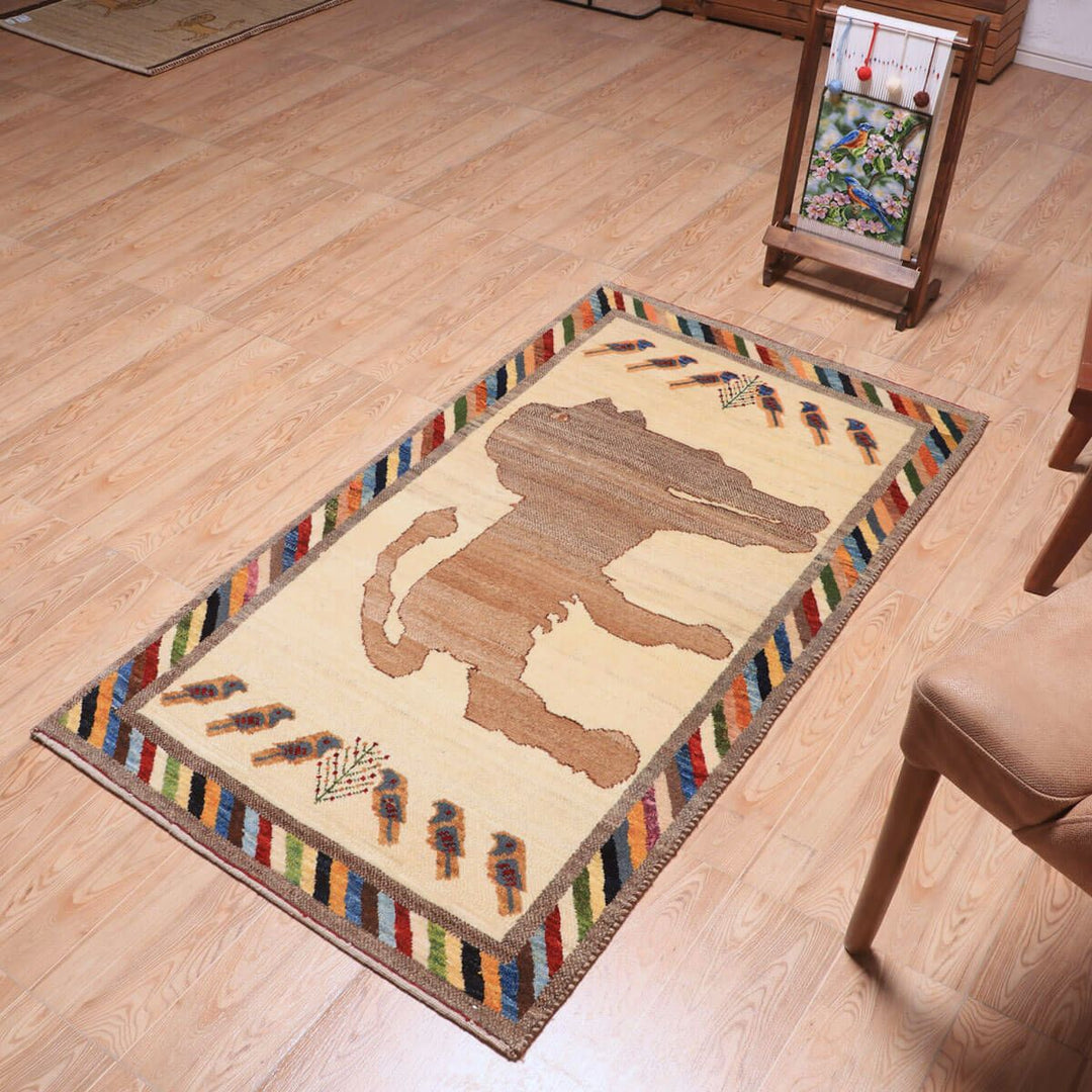 ギャッベ（ギャベ）ルリバフ　145×81cm（HM-70130）