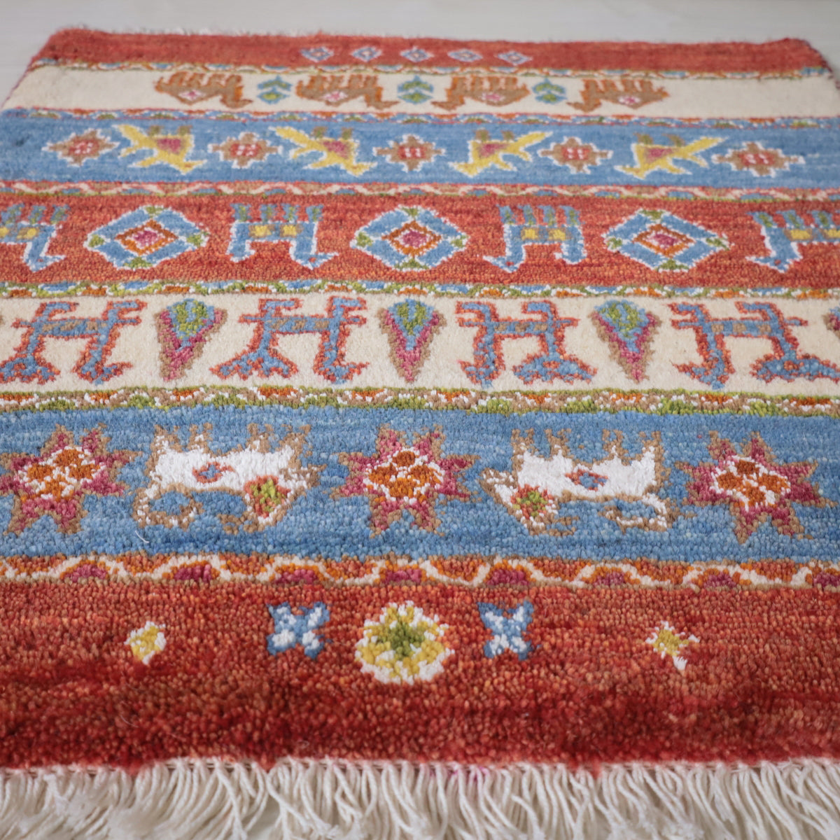 ギャッベ ペルシャ絨毯 120x80cm ギャベ 玄関マット 手織り ラグ 絨毯 ギャッベ（ギャベ）専門店 インプレッションオブギャッベ