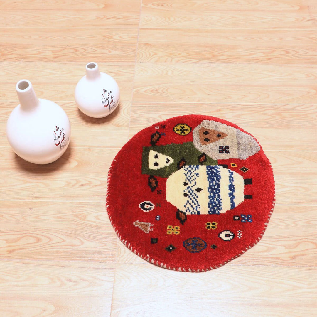 ギャッベ（ギャベ）カシュクリ　41×38cm（HP-70070）