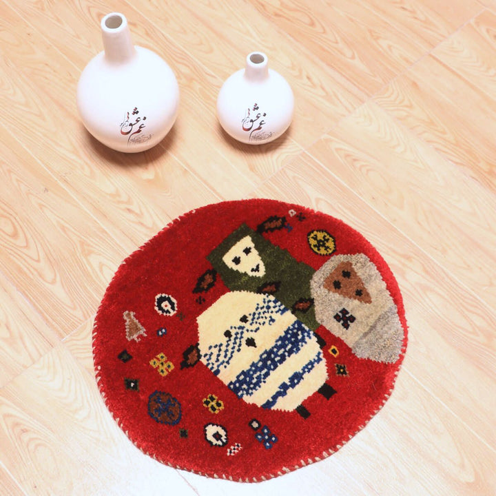 ギャッベ（ギャベ）カシュクリ　41×38cm（HP-70070）