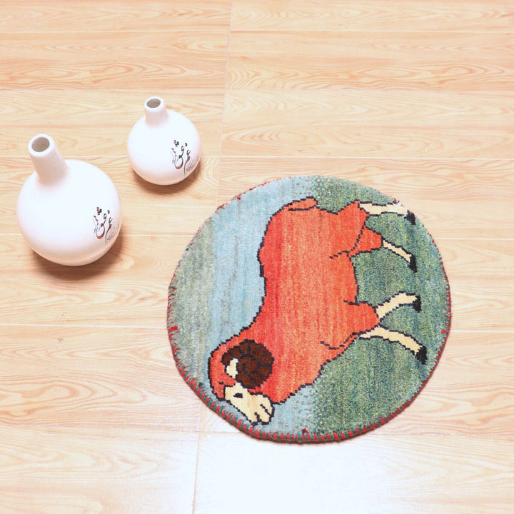 ギャッベ（ギャベ）カシュクリ　42×40cm（HP-70072）