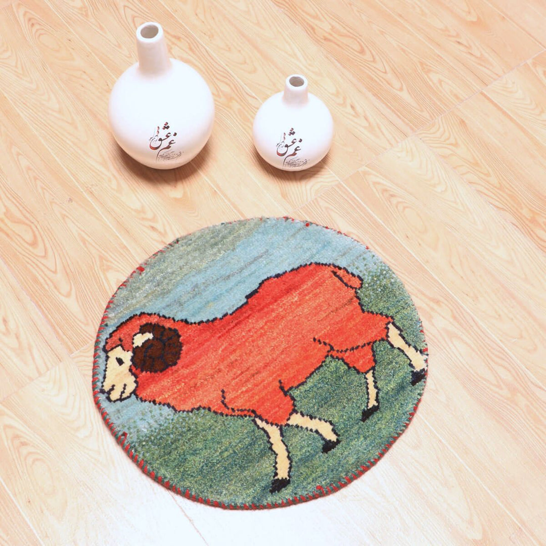 ギャッベ（ギャベ）カシュクリ　42×40cm（HP-70072）