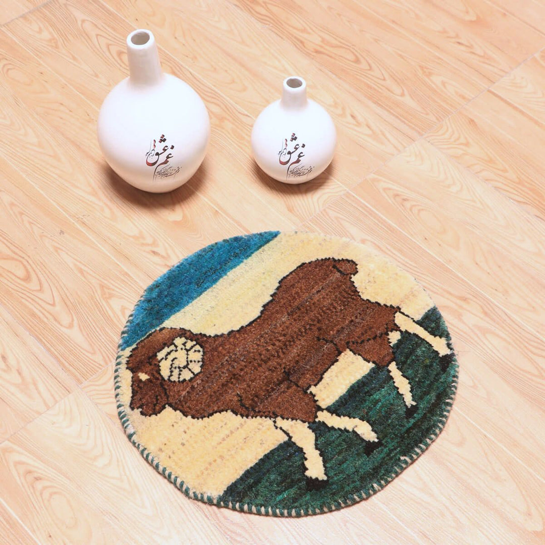 ギャッベ（ギャベ）カシュクリ　40×36cm（HP-70075）