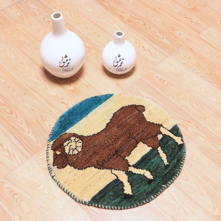 ギャッベ（ギャベ）カシュクリ　40×36cm（HP-70075）