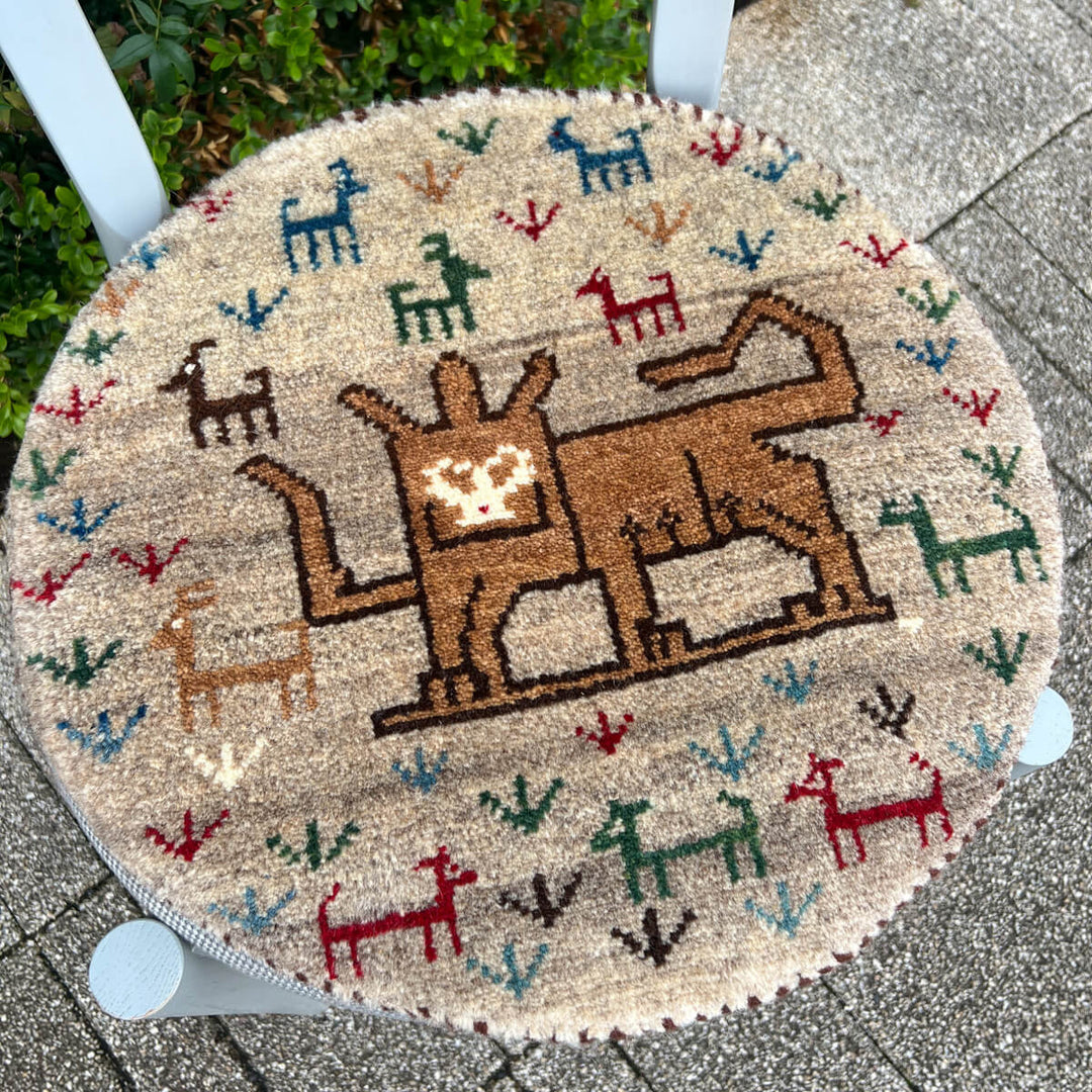 ギャッベ（ギャベ）カシュクリ　43×41cm（HP-70077）