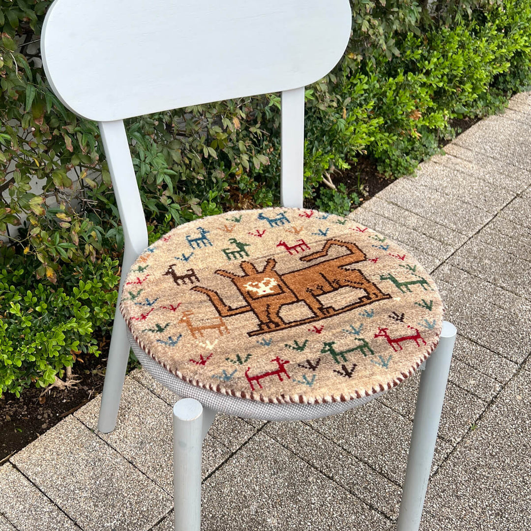 ギャッベ（ギャベ）カシュクリ　43×41cm（HP-70077）