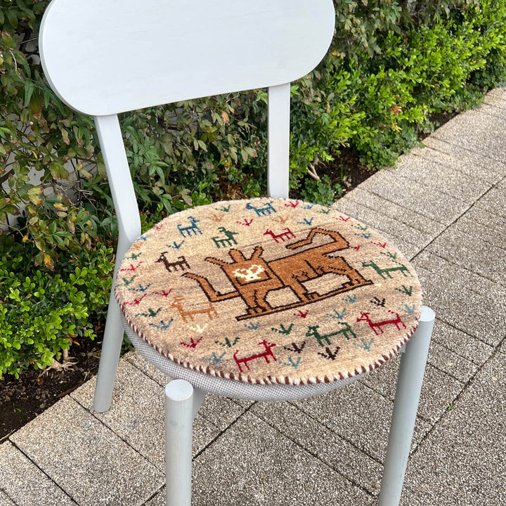 ギャッベ（ギャベ）カシュクリ　43×41cm（HP-70077）