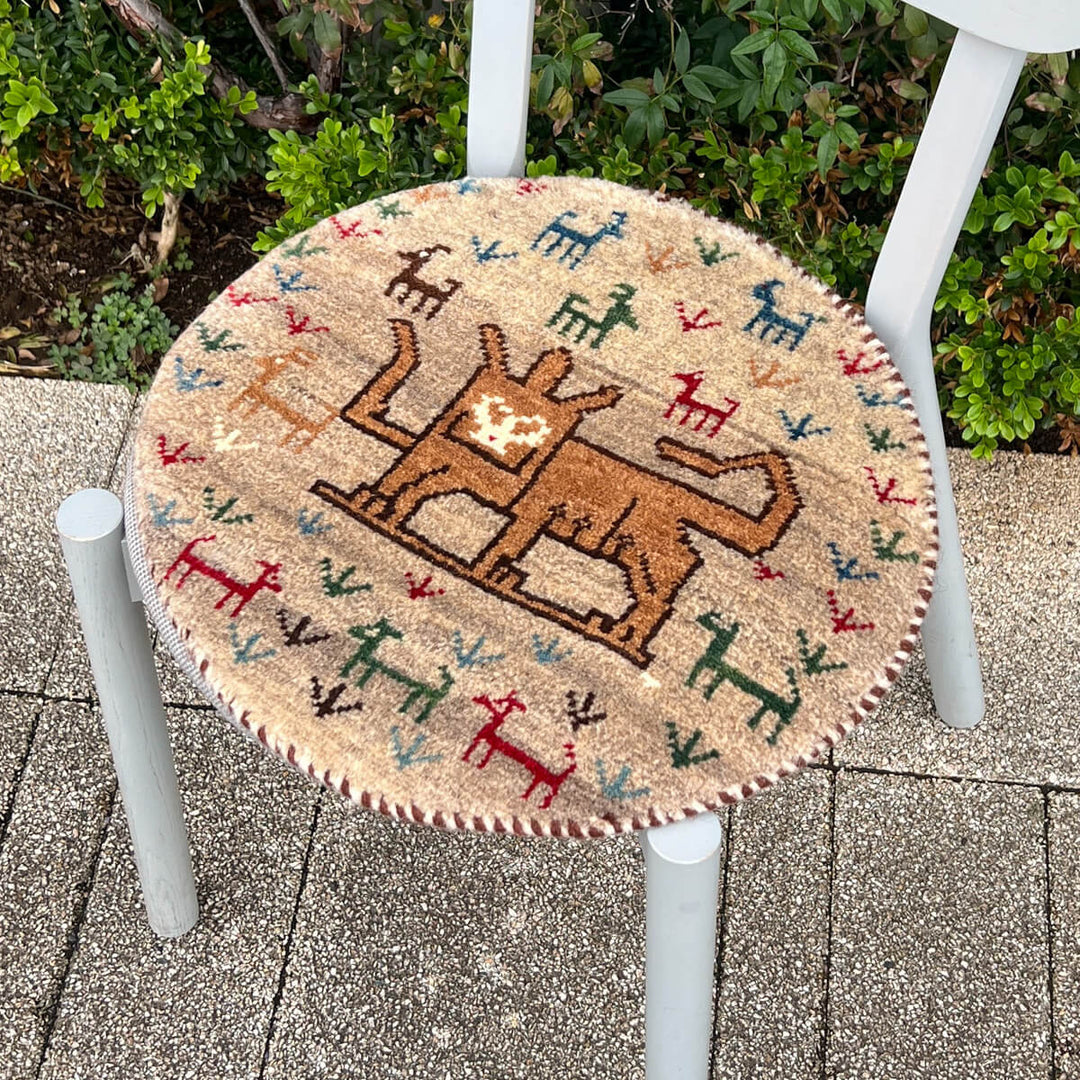 ギャッベ（ギャベ）カシュクリ　43×41cm（HP-70077）