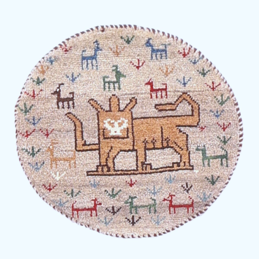 ギャッベ（ギャベ）カシュクリ　43×41cm（HP-70077）