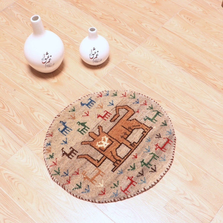 ギャッベ（ギャベ）カシュクリ　43×41cm（HP-70077）