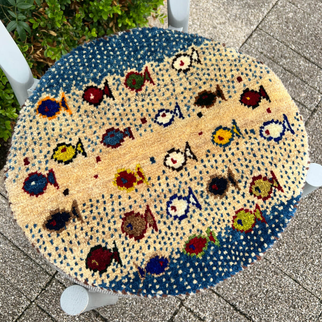 ギャッベ（ギャベ）カシュクリ　41×39cm（HP-70079）