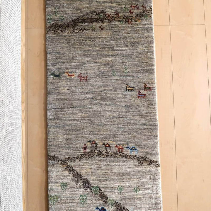 【セミオーダー受付中】  サイズ変更OK　カラー変更OK イラン　シラーズ産　ギャッベ 　（hr-10919）