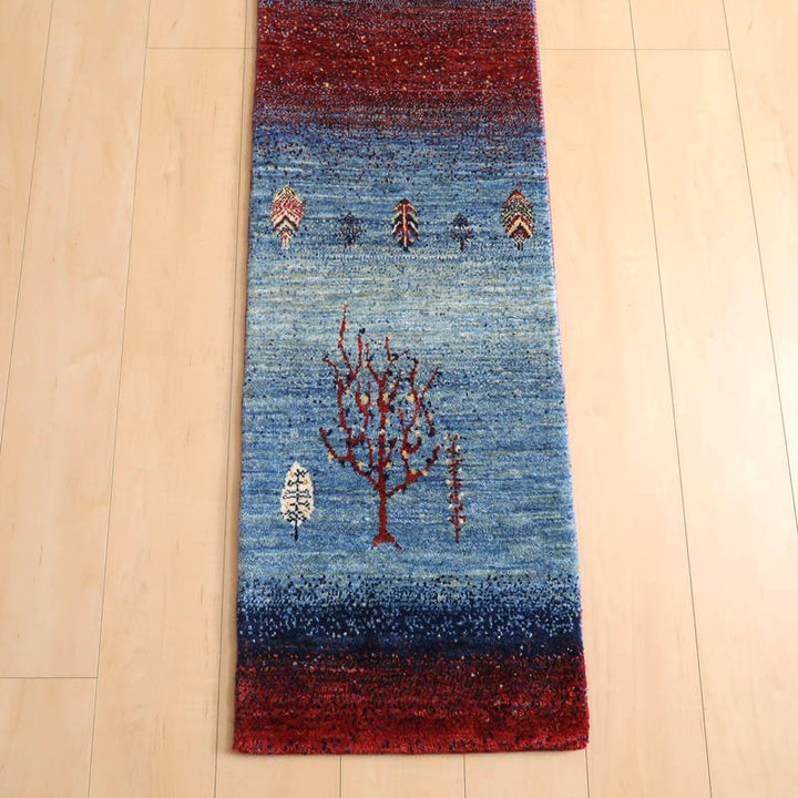 プレミアムギャッベ／ルリバフ 143×44cm（HR-10932）