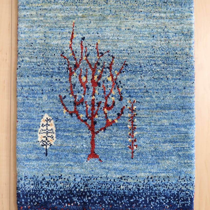 プレミアムギャッベ／ルリバフ 143×44cm（HR-10932）