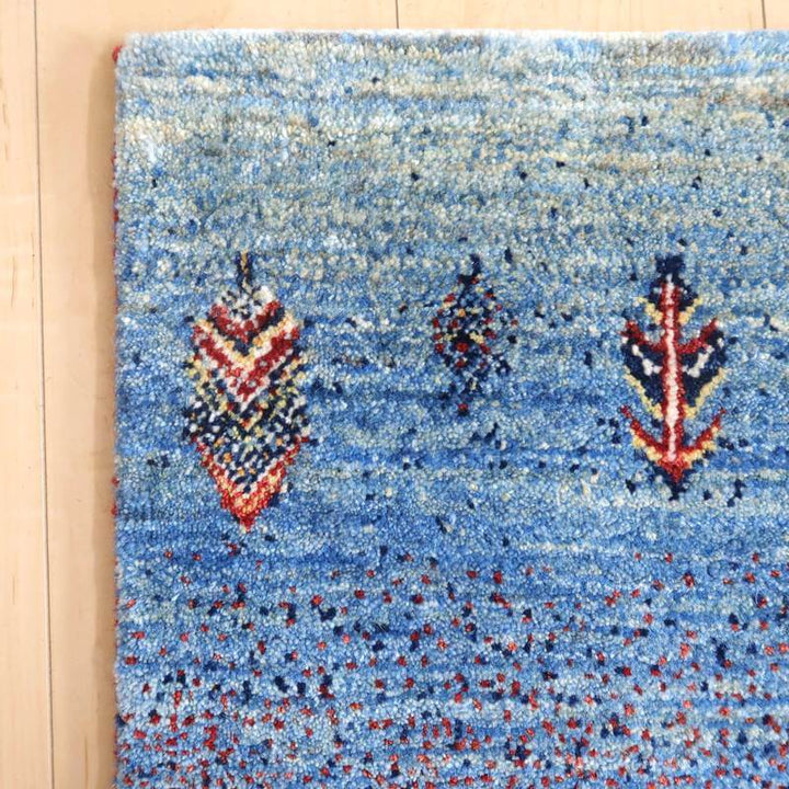 プレミアムギャッベ／ルリバフ 143×44cm（HR-10932）