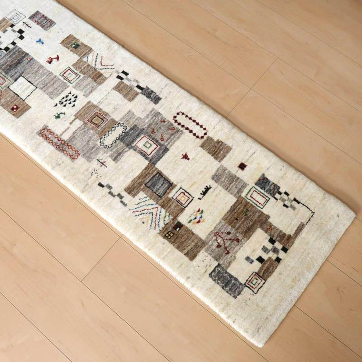 【セミオーダー受付中】  サイズ変更OK　カラー変更OK イラン　シラーズ産　ギャッベ 　（hr-10933）